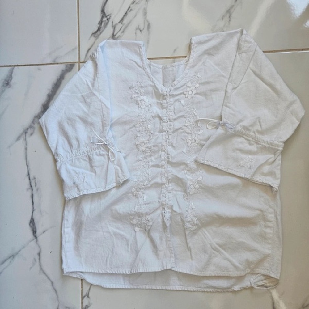 White Embroidered Women's Blouse